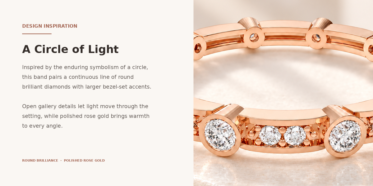 ELVORIQUE 0.50 CTW Lab-Grown Diamond Eternity Band in Rose Gold