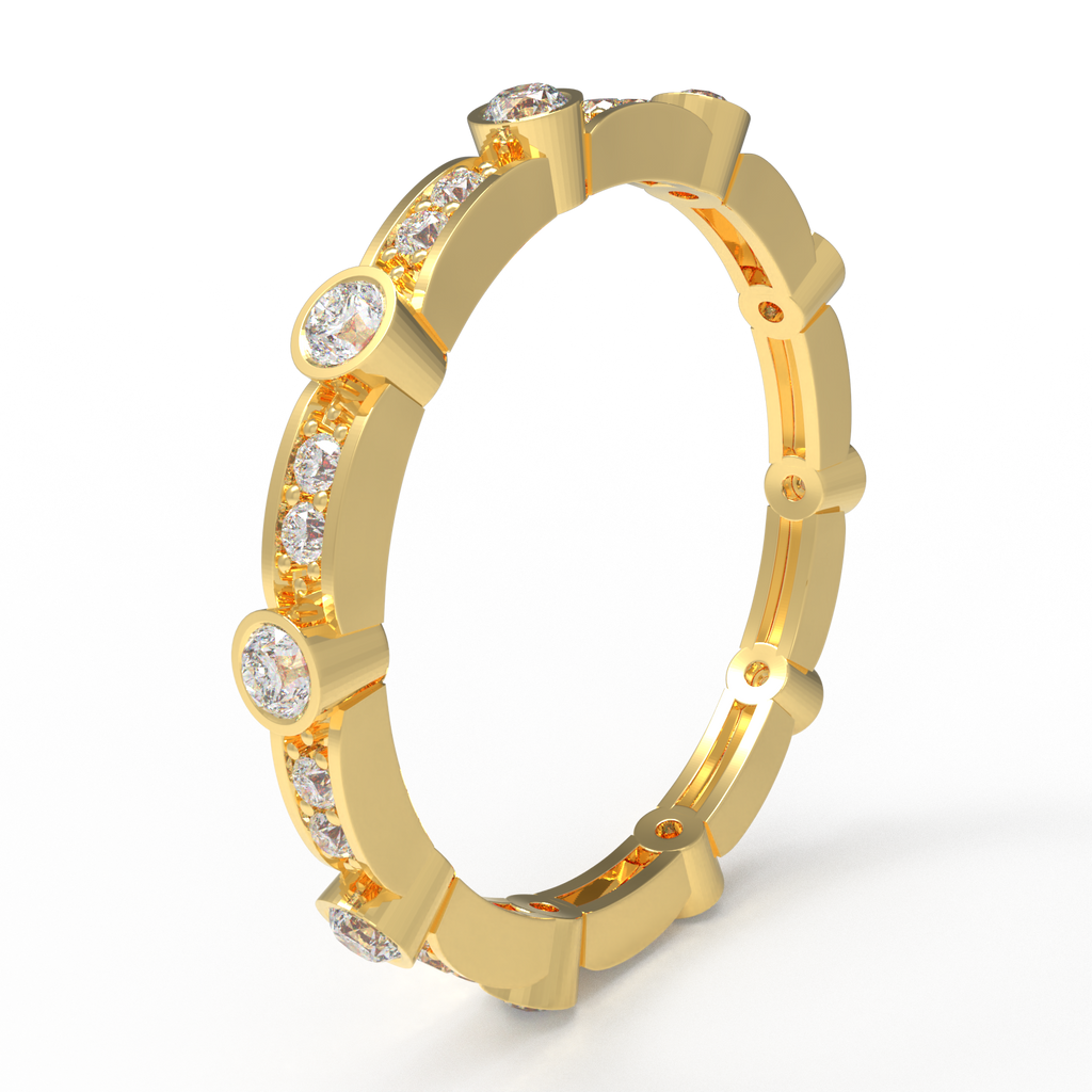 ELVORIQUE Eternal Orbit 0.50 CTW Lab-Grown Diamond Ring in Yellow Gold