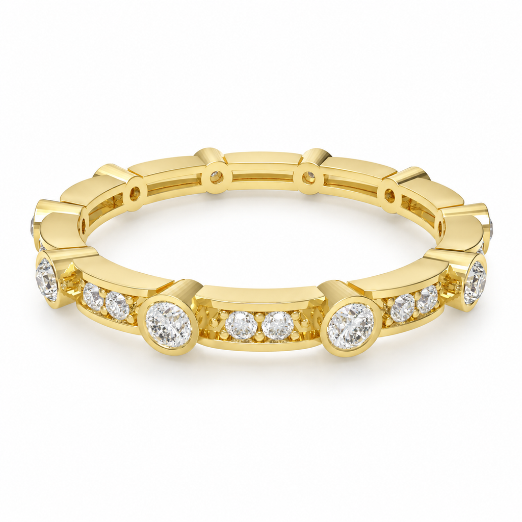 ELVORIQUE Eternal Orbit 0.50 CTW Lab-Grown Diamond Ring in Yellow Gold
