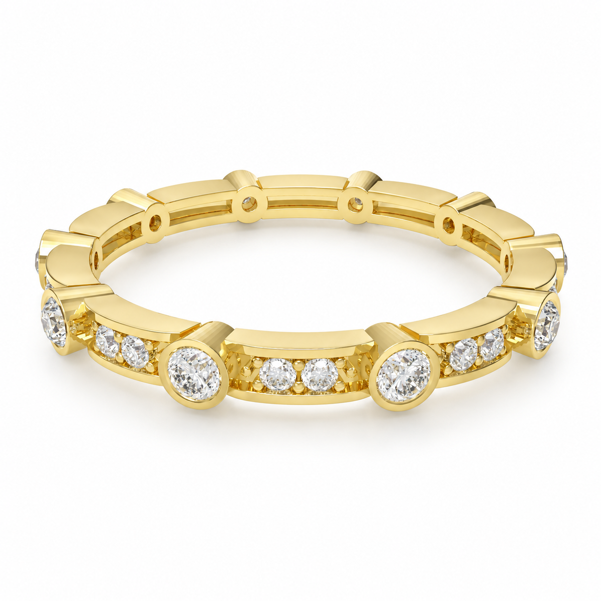 ELVORIQUE Eternal Orbit 0.50 CTW Lab-Grown Diamond Ring in Yellow Gold