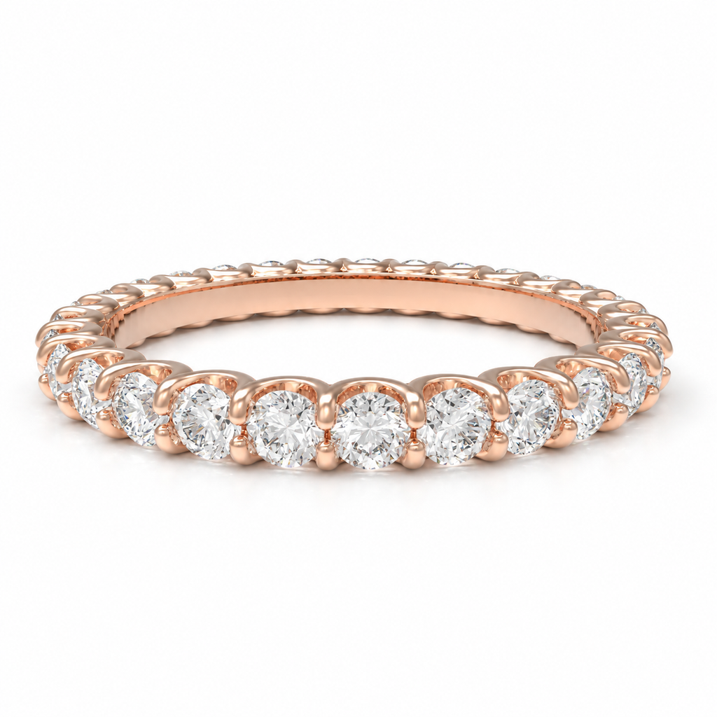 Rose Orbit 1 CTW Lab-Grown Diamond Full Eternity Ring in Rose Gold