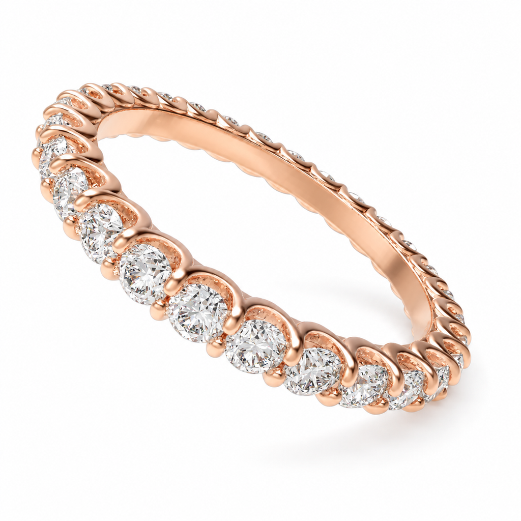 Rose Orbit 1 CTW Lab-Grown Diamond Full Eternity Ring in Rose Gold