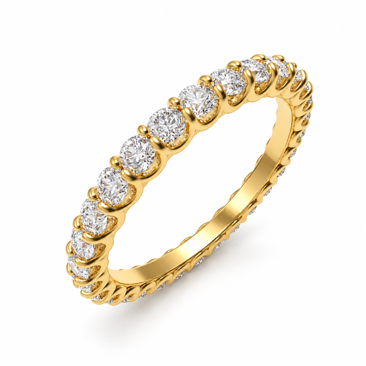 Golden Orbit 1 CTW Lab-Grown Diamond Full Eternity Ring in Yellow Gold