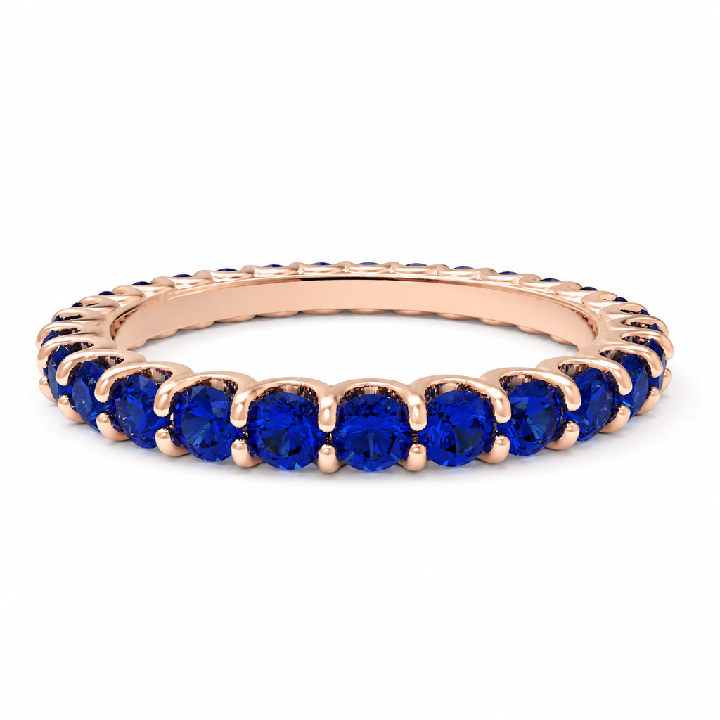 Midnight Orbit 1 CTW Lab-Grown Sapphire Full Eternity Ring in Rose Gold