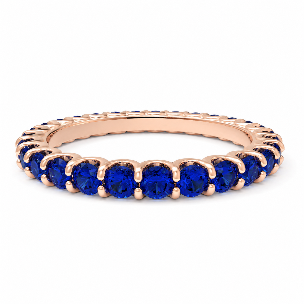 Midnight Orbit 1 CTW Lab-Grown Sapphire Full Eternity Ring in Rose Gold