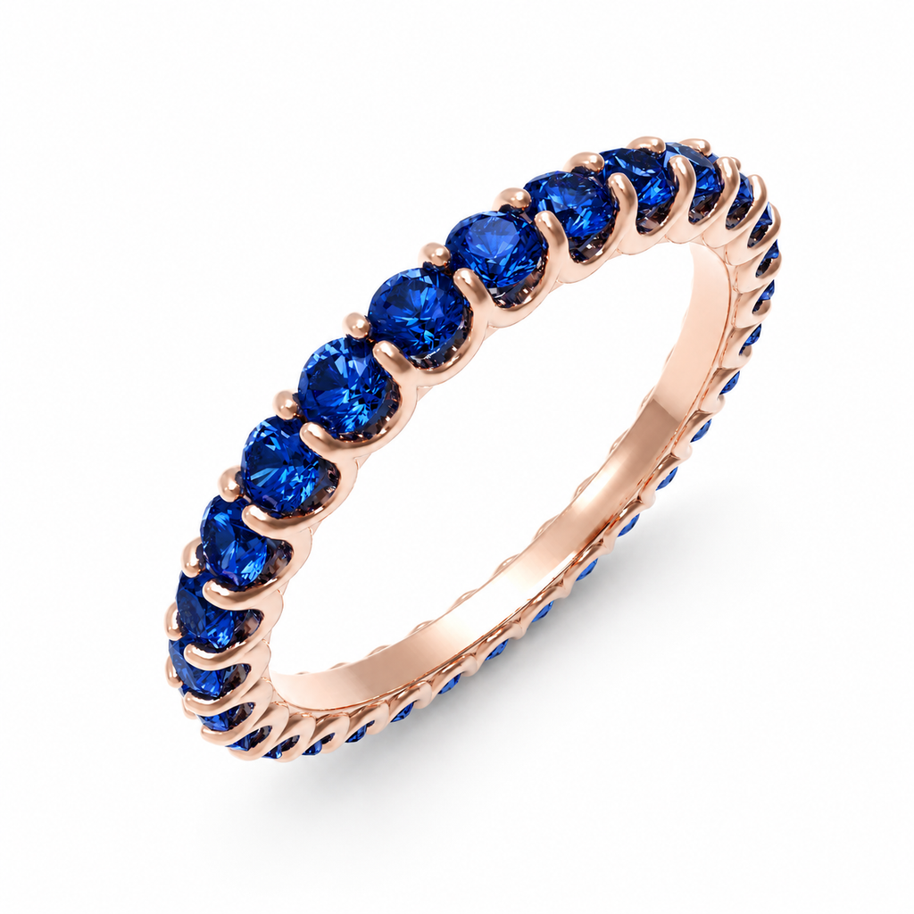 Midnight Orbit 1 CTW Lab-Grown Sapphire Full Eternity Ring in Rose Gold