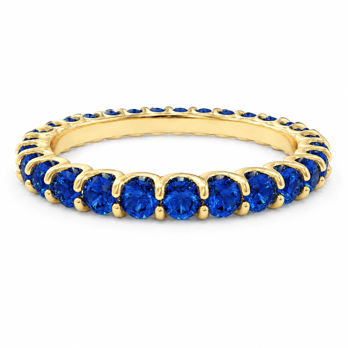 Midnight Orbit Lab-Grown Sapphire Full Eternity Ring in Yellow Gold