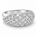 42-Stone Multi-Row Round Brilliant Lab-Grown Diamond Band, 1.00 CTW | ELVORIQUE