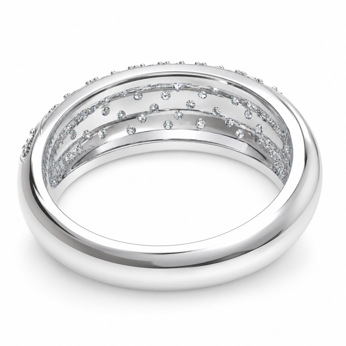42-Stone Multi-Row Round Brilliant Lab-Grown Diamond Band, 1.00 CTW | ELVORIQUE