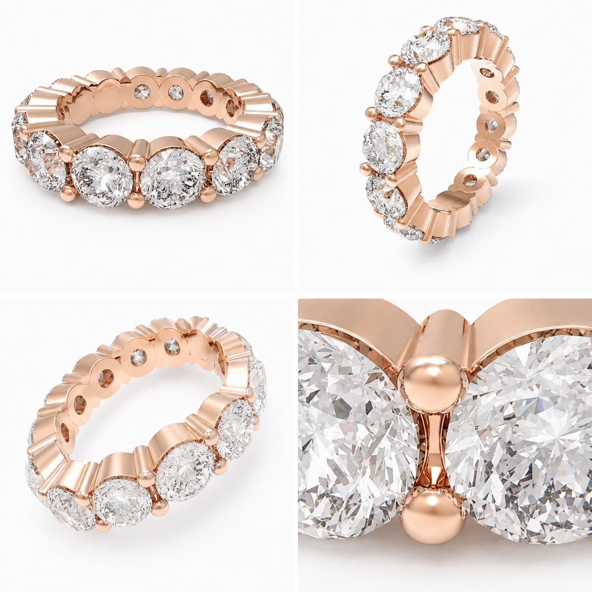 Eternelle Round Lab-Grown Diamond Full Eternity Band in Rose Gold