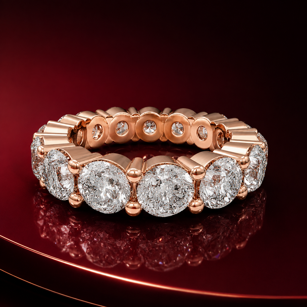 Eternelle Round Lab-Grown Diamond Full Eternity Band in Rose Gold