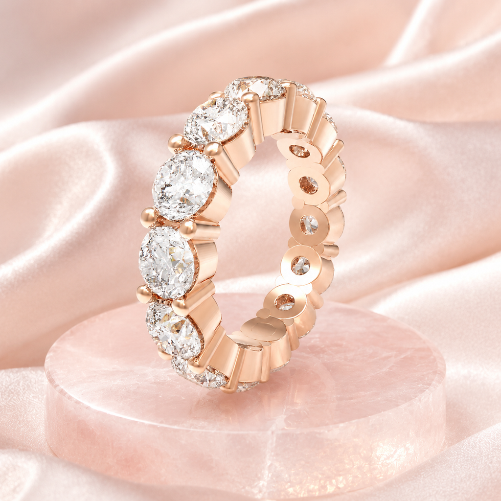 Eternelle Round Lab-Grown Diamond Full Eternity Band in Rose Gold