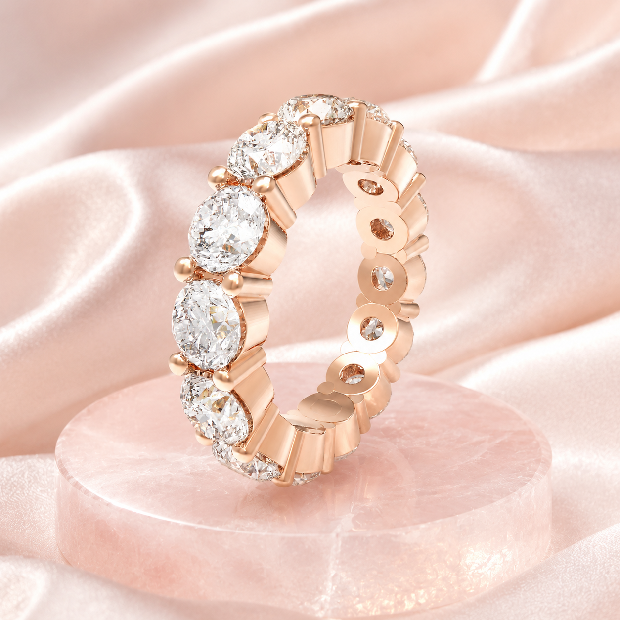 Eternelle Round Lab-Grown Diamond Full Eternity Band in Rose Gold