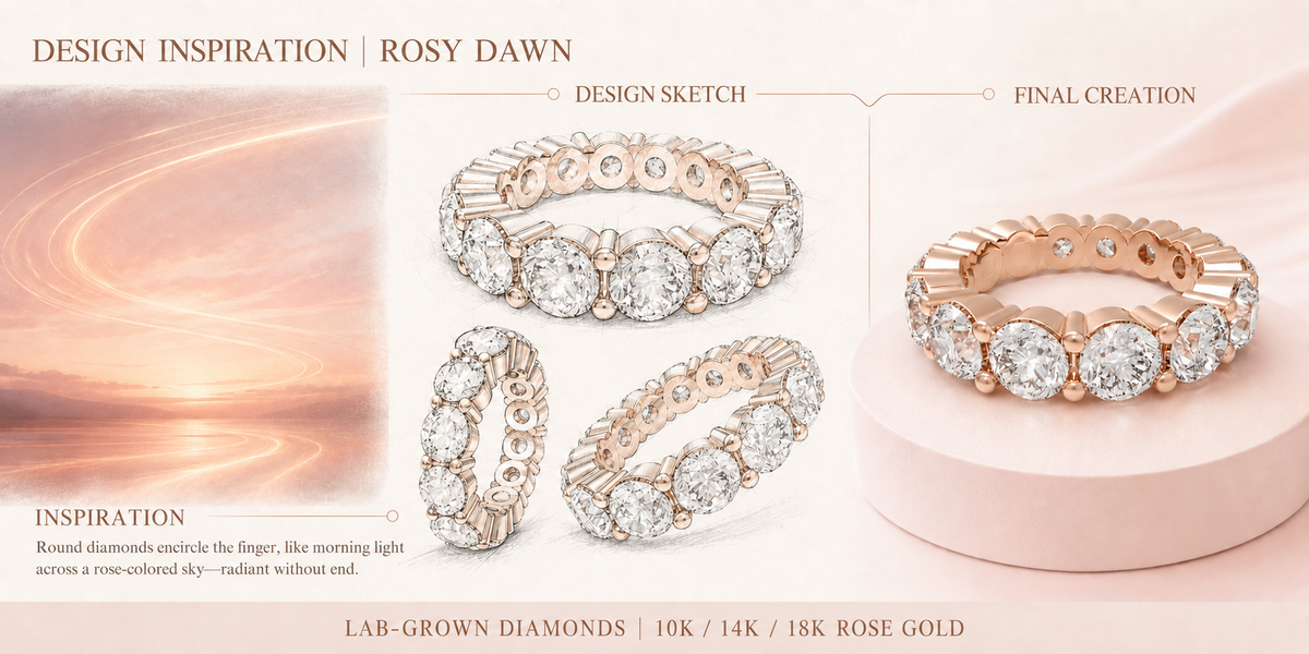 Eternelle Round Lab-Grown Diamond Full Eternity Band in Rose Gold