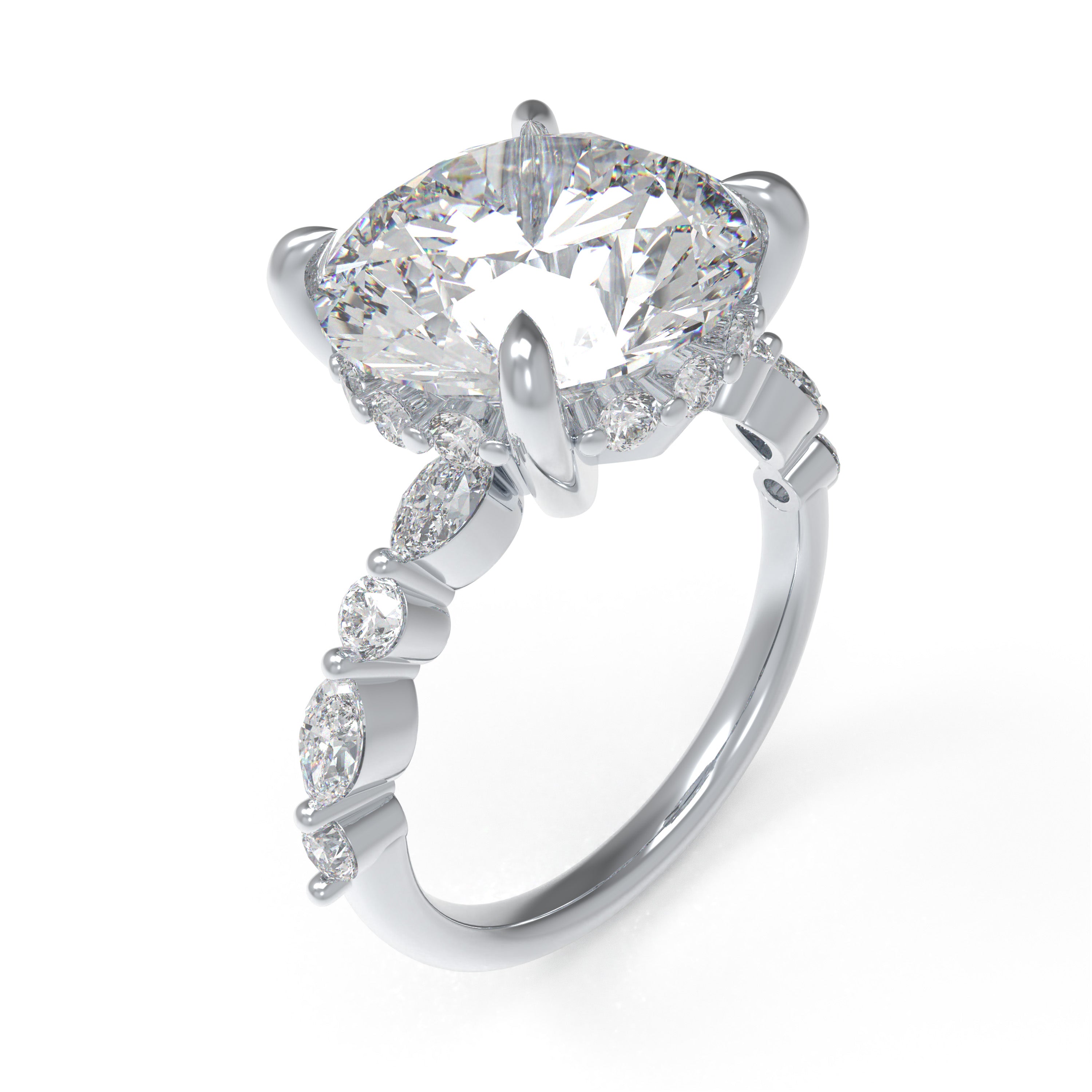 Crown of Light 5CTW Round & Marquise Lab-Grown Diamond Ring