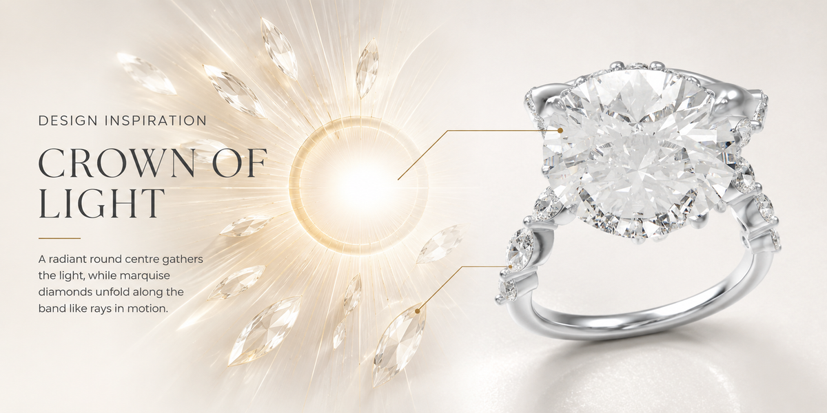 Crown of Light 5CTW Round & Marquise Lab-Grown Diamond Ring
