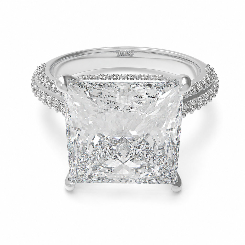 Architectural Radiance 5CT Square Lab-Grown Diamond Platinum Ring