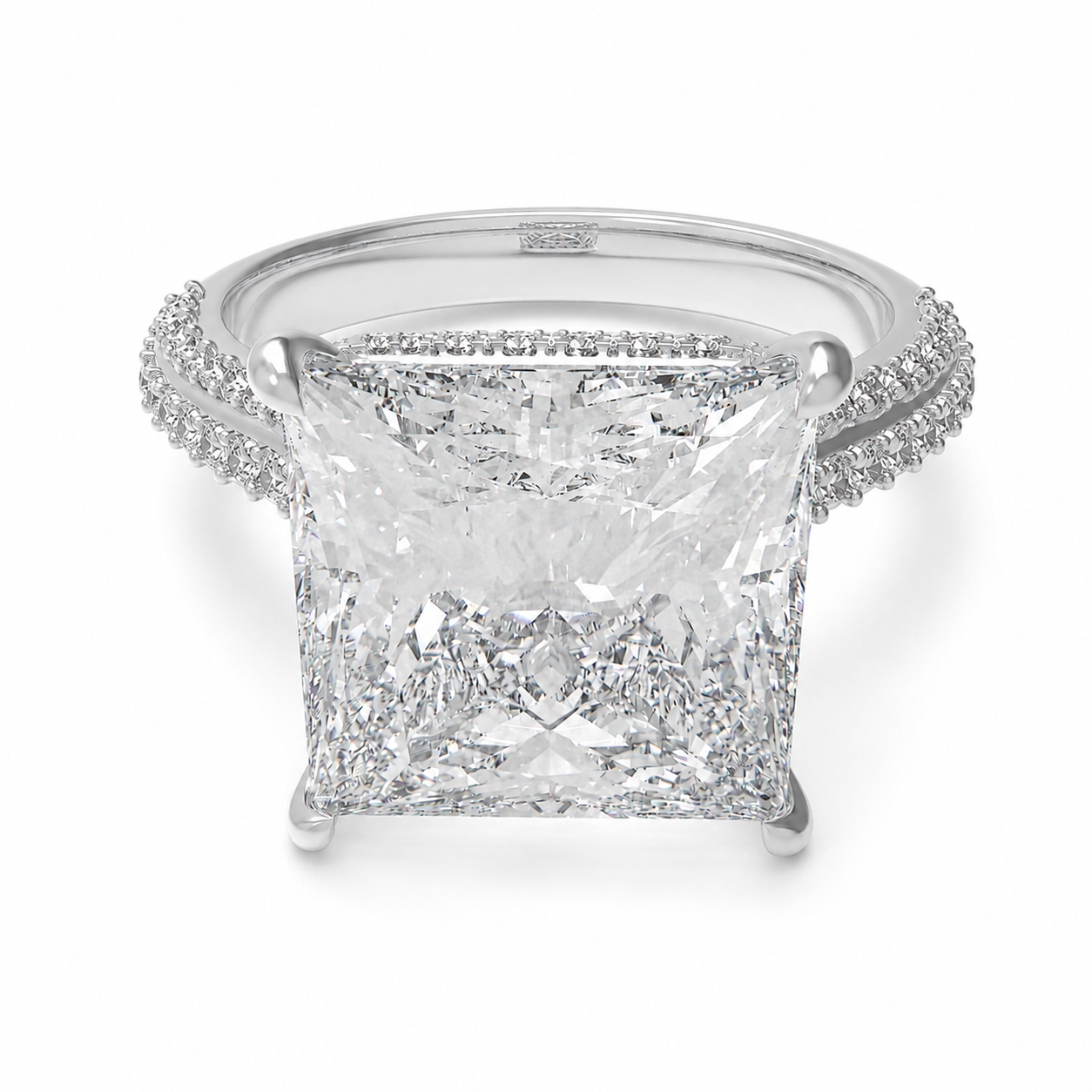 Architectural Radiance 5CT Square Lab-Grown Diamond Platinum Ring