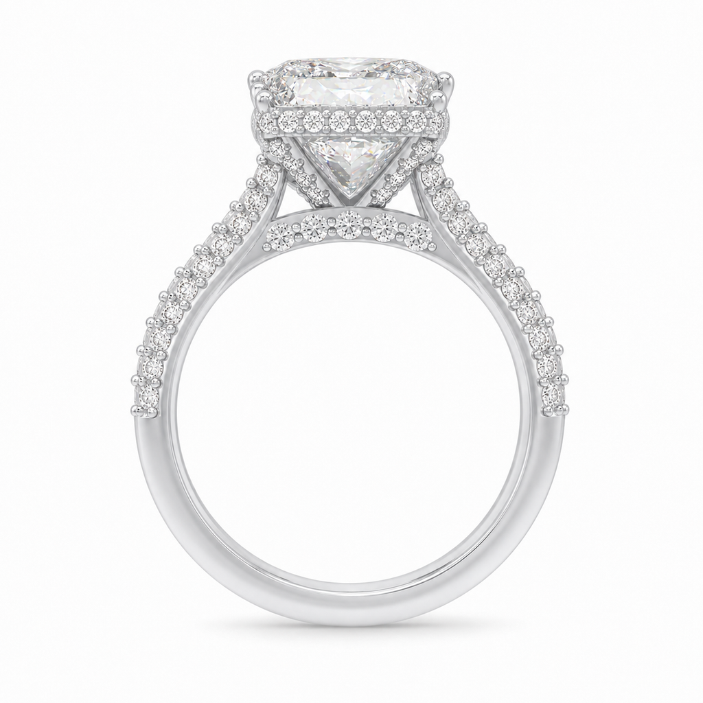 Architectural Radiance 5CT Square Lab-Grown Diamond Platinum Ring
