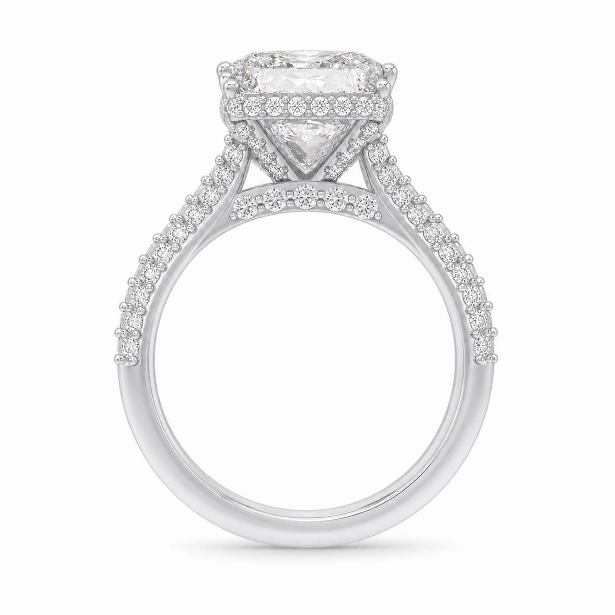 Architectural Radiance 5CT Square Lab-Grown Diamond Platinum Ring