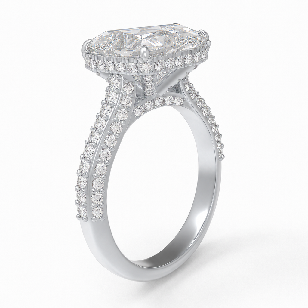 Architectural Radiance 5CT Square Lab-Grown Diamond Platinum Ring