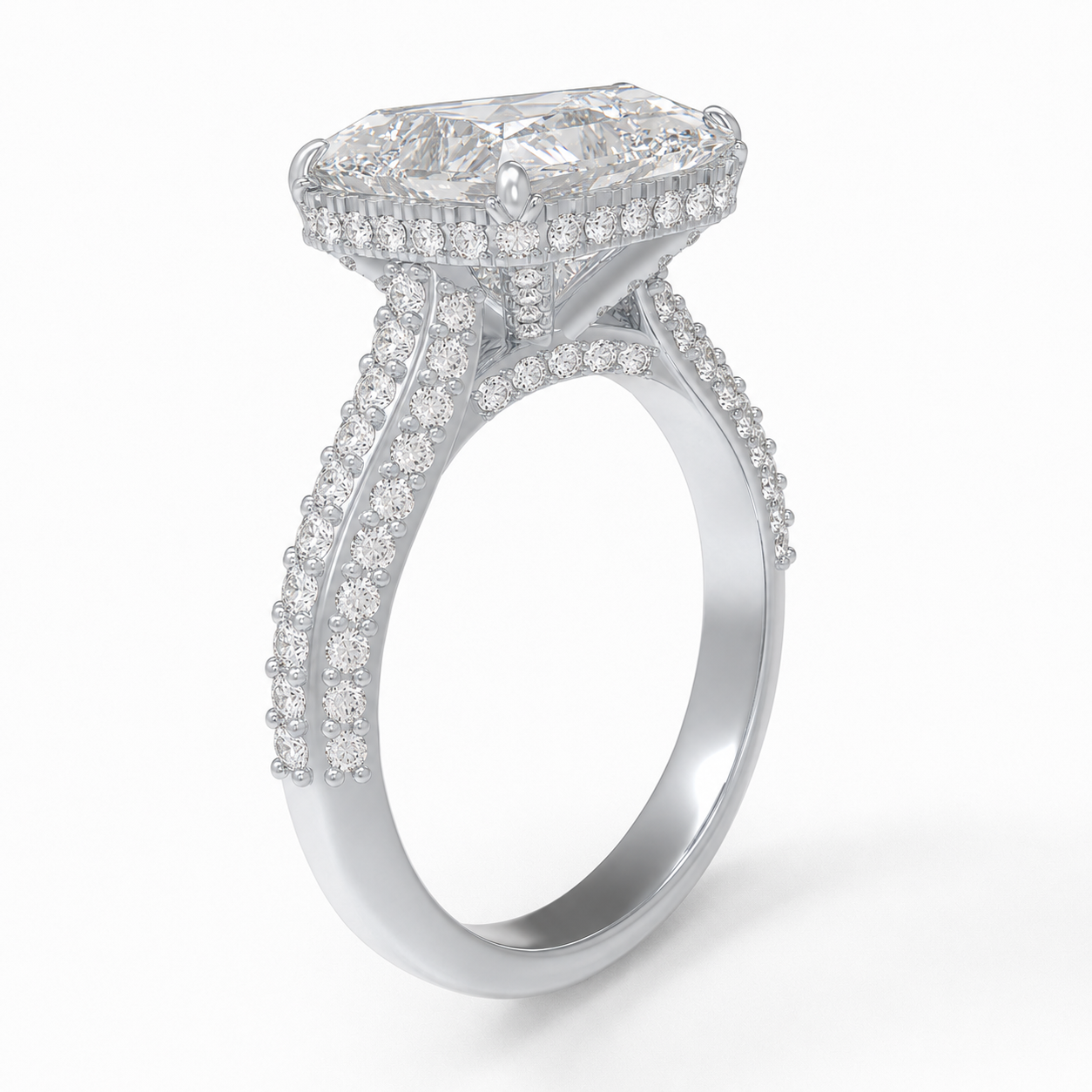 Architectural Radiance 5CT Square Lab-Grown Diamond Platinum Ring