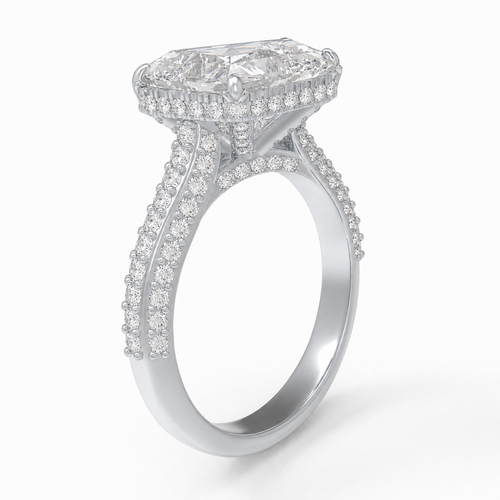 Architectural Radiance 5CT Square Lab-Grown Diamond Platinum Ring