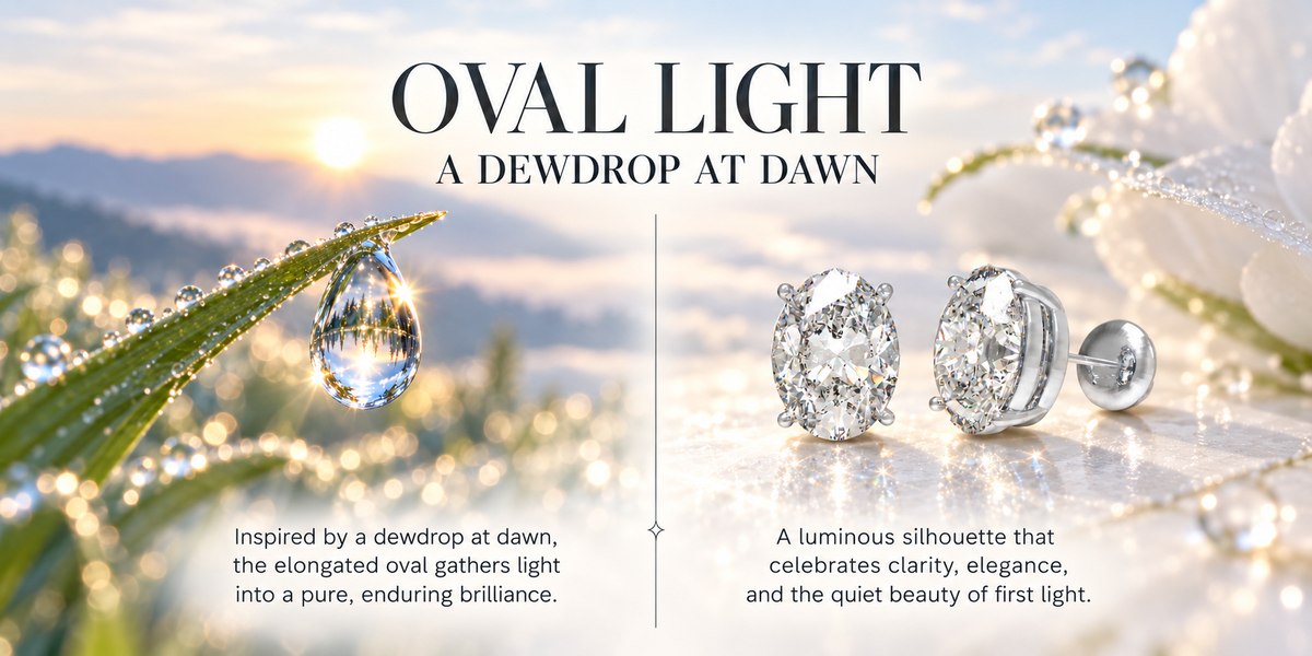 Oval Light Lab-Grown Diamond Stud Earrings