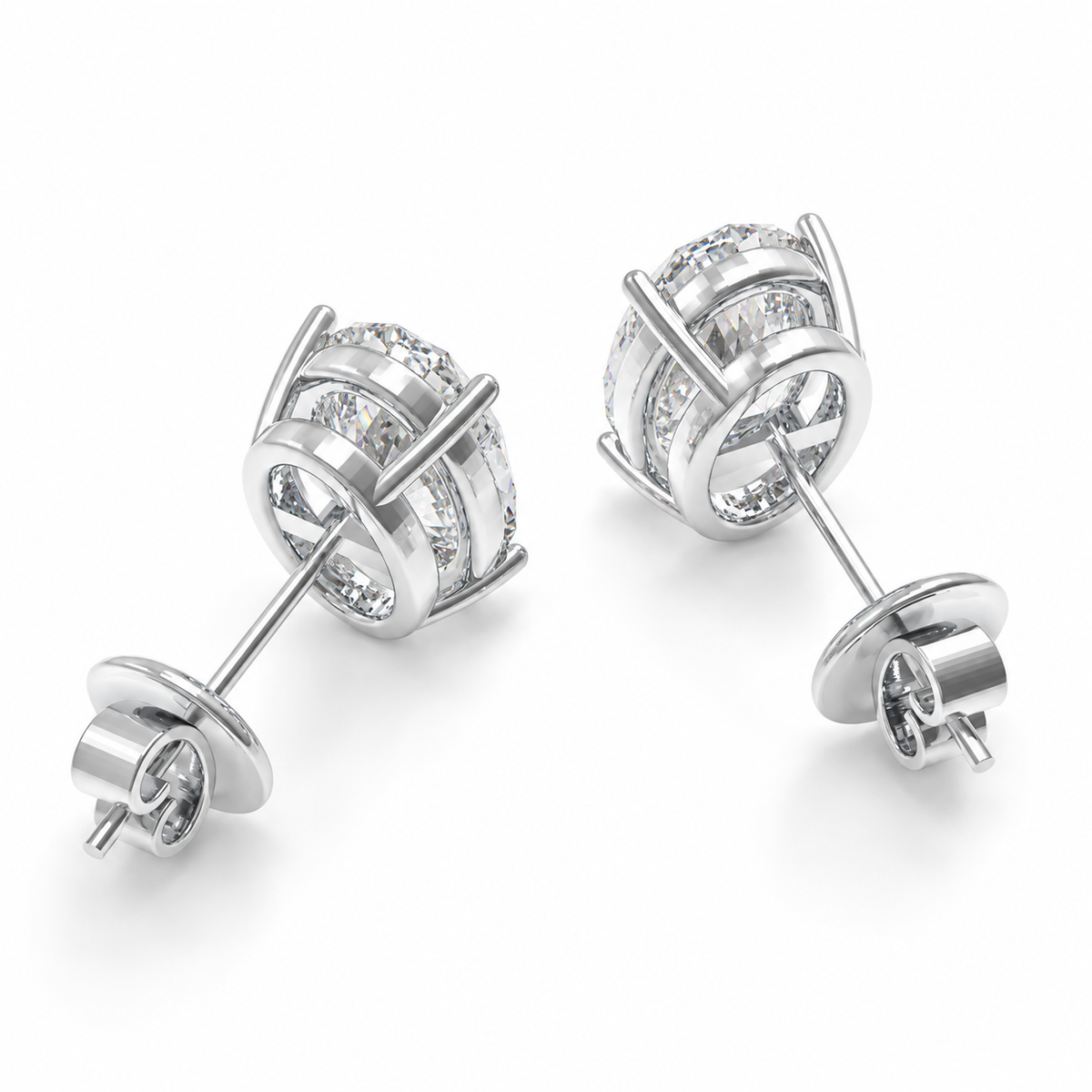 Oval Light Lab-Grown Diamond Stud Earrings