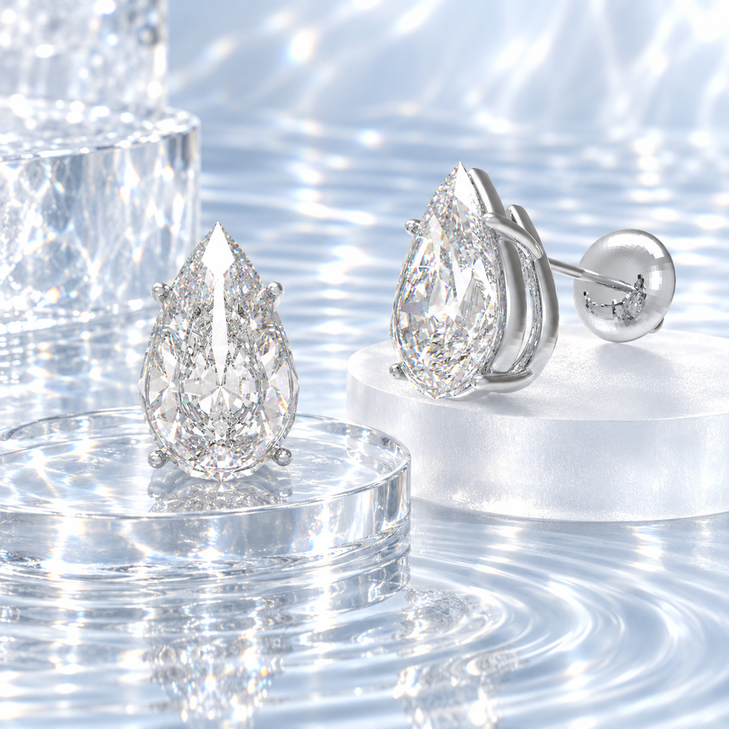 Dewlight Pear-Cut Lab-Grown Diamond Stud Earrings