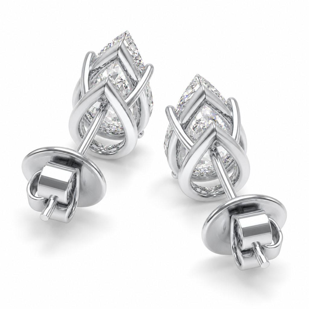 Dewlight Pear-Cut Lab-Grown Diamond Stud Earrings