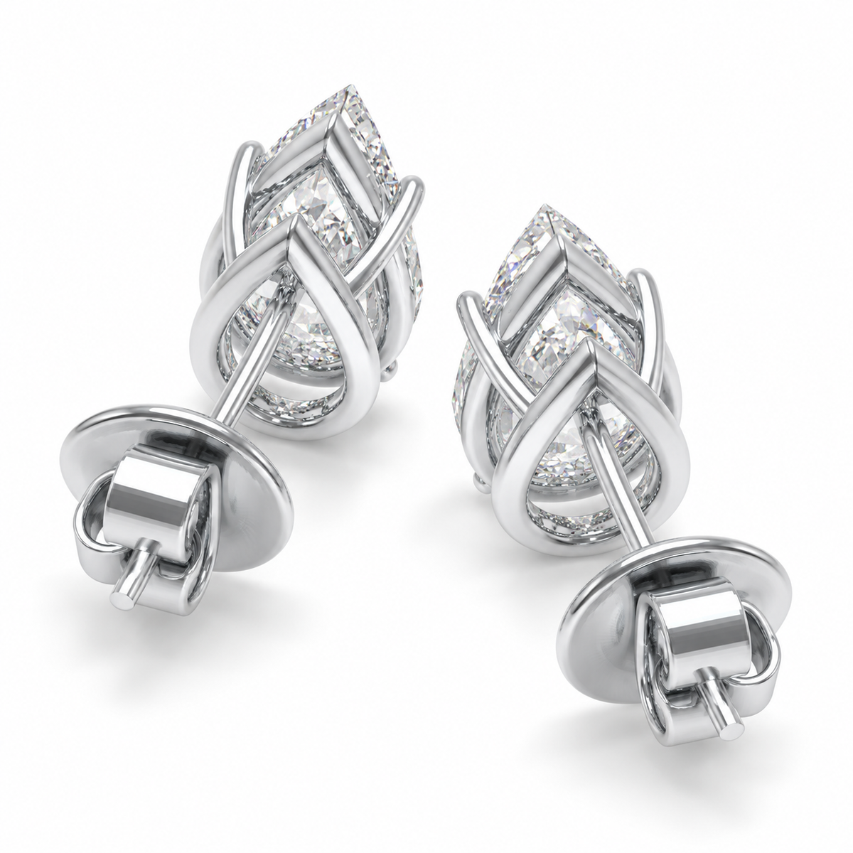 Dewlight Pear-Cut Lab-Grown Diamond Stud Earrings