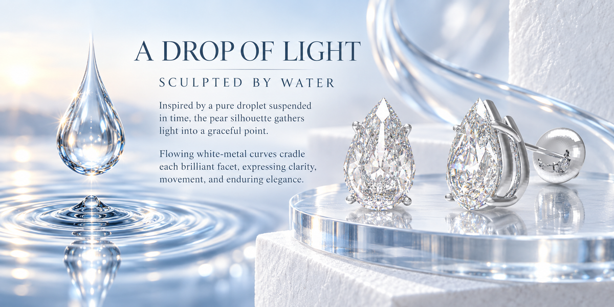Dewlight Pear-Cut Lab-Grown Diamond Stud Earrings