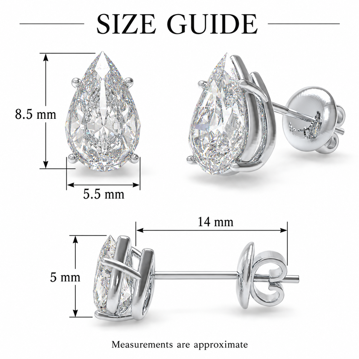 Dewlight Pear-Cut Lab-Grown Diamond Stud Earrings