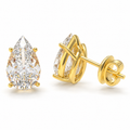 Golden Dewlight Pear-Cut Lab-Grown Diamond Stud Earrings