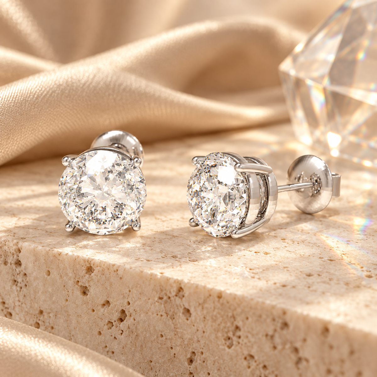 Luminous Core Round Brilliant-Cut Lab-Grown Diamond Stud Earrings