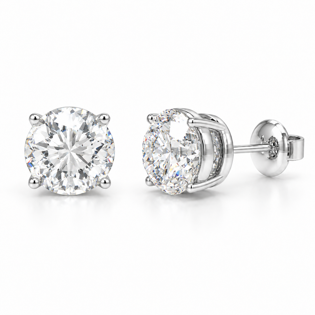 Luminous Core Round Brilliant-Cut Lab-Grown Diamond Stud Earrings