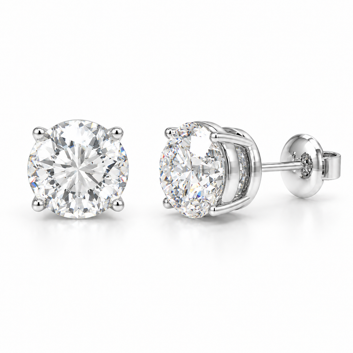 Luminous Core Round Brilliant-Cut Lab-Grown Diamond Stud Earrings