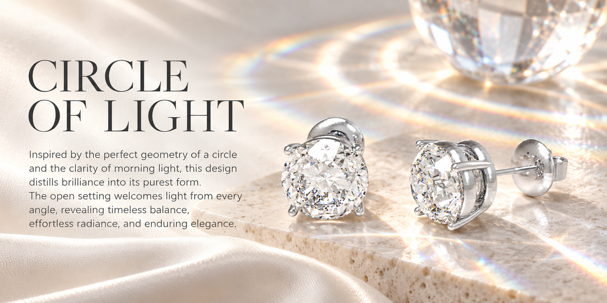 Luminous Core Round Brilliant-Cut Lab-Grown Diamond Stud Earrings