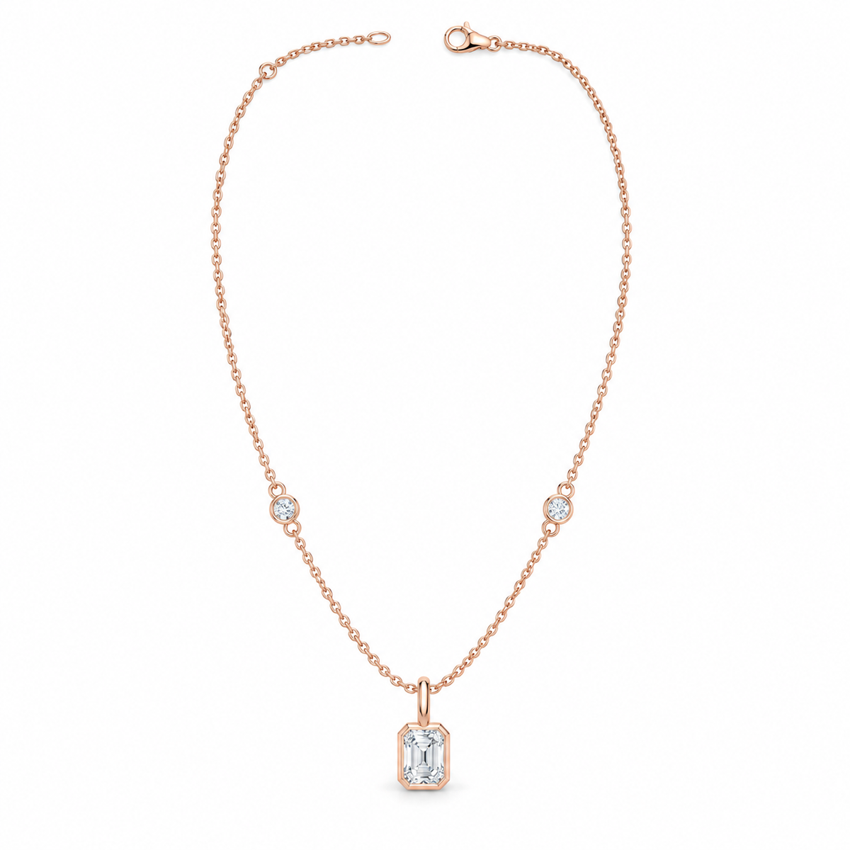 Blush Lucent Frame Diamond Pendant Necklace