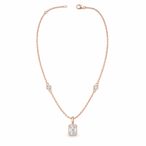 Blush Lucent Frame Diamond Pendant Necklace