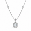 Lucent Frame Emerald-Cut Diamond Pendant Necklace
