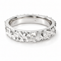 Sculpted Light Hammered Lab-Grown Diamond Band