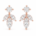 Rose Dawn Petal 1.50 CTW Lab-Grown Diamond Stud Earrings in Rose Gold