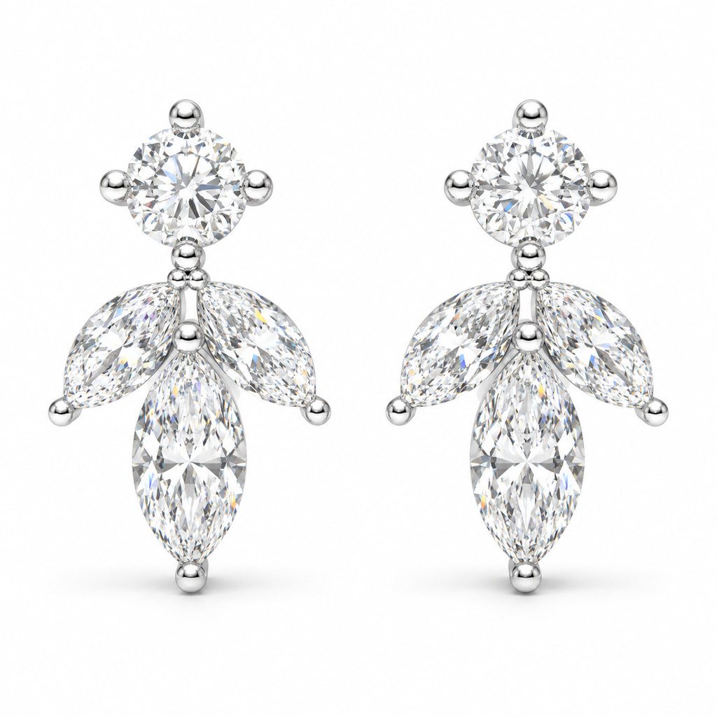 Light in Bloom 1.50 CTW Lab-Grown Diamond Petal Stud Earrings