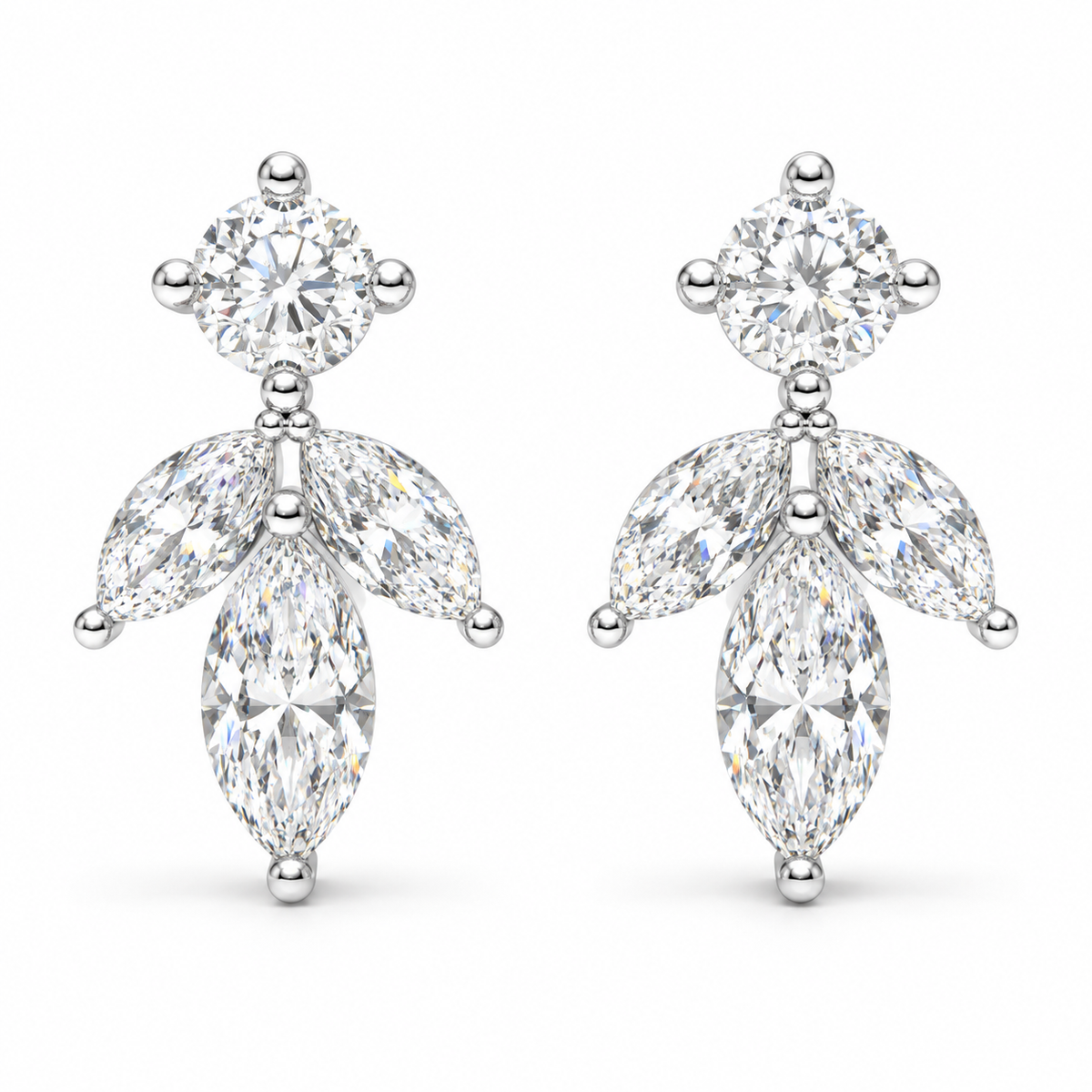 Light in Bloom 1.50 CTW Lab-Grown Diamond Petal Stud Earrings