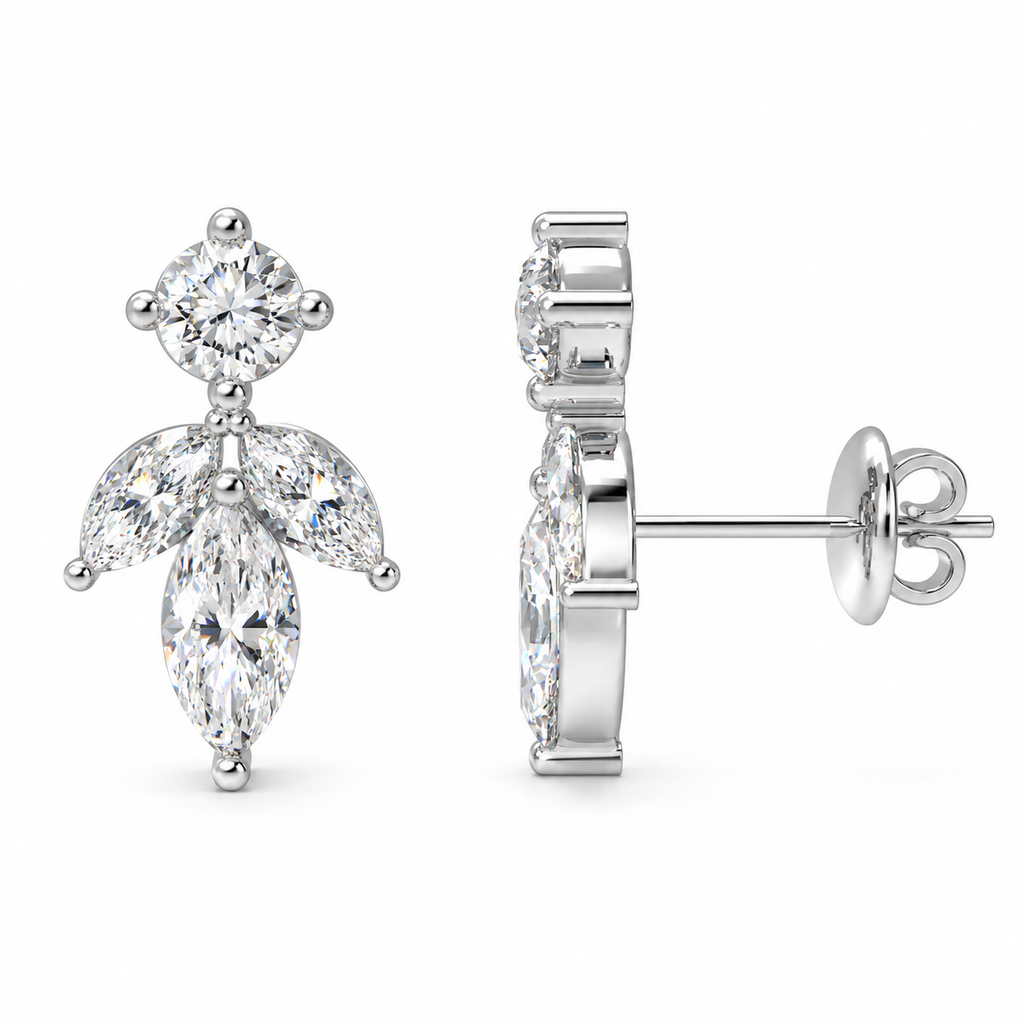 Light in Bloom 1.50 CTW Lab-Grown Diamond Petal Stud Earrings