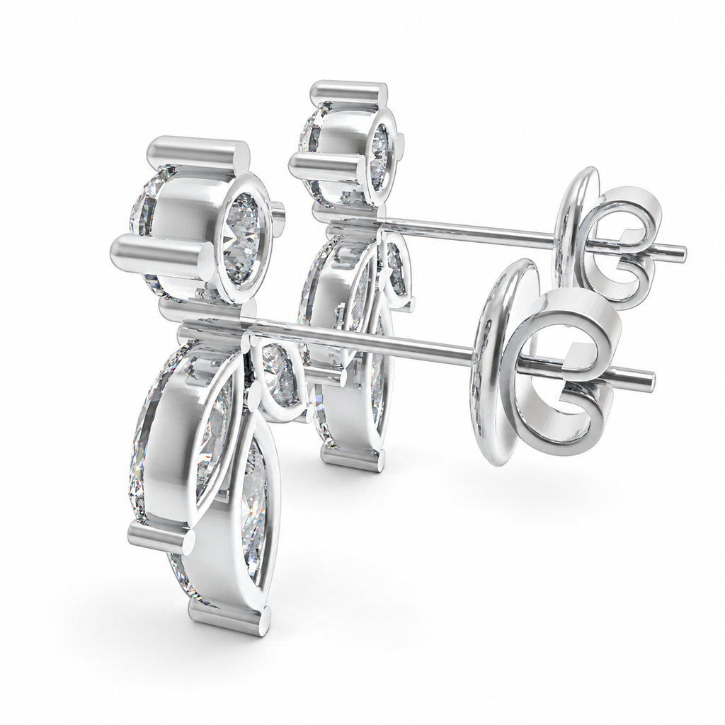Light in Bloom 1.50 CTW Lab-Grown Diamond Petal Stud Earrings