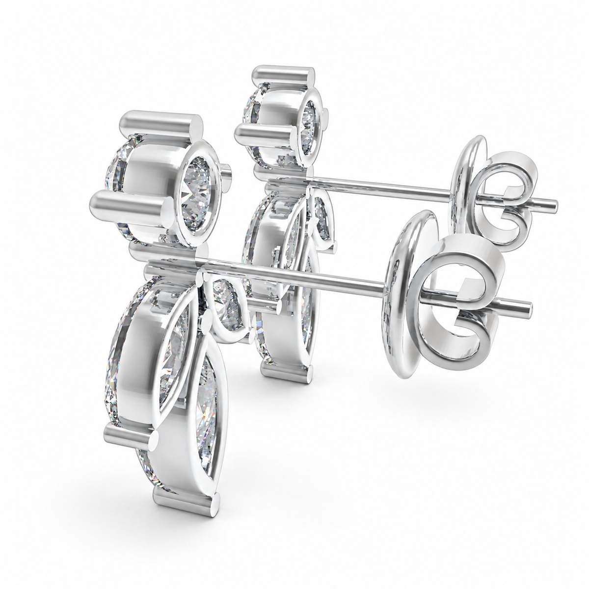 Light in Bloom 1.50 CTW Lab-Grown Diamond Petal Stud Earrings