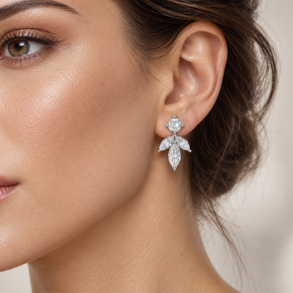 Light in Bloom 1.50 CTW Lab-Grown Diamond Petal Stud Earrings